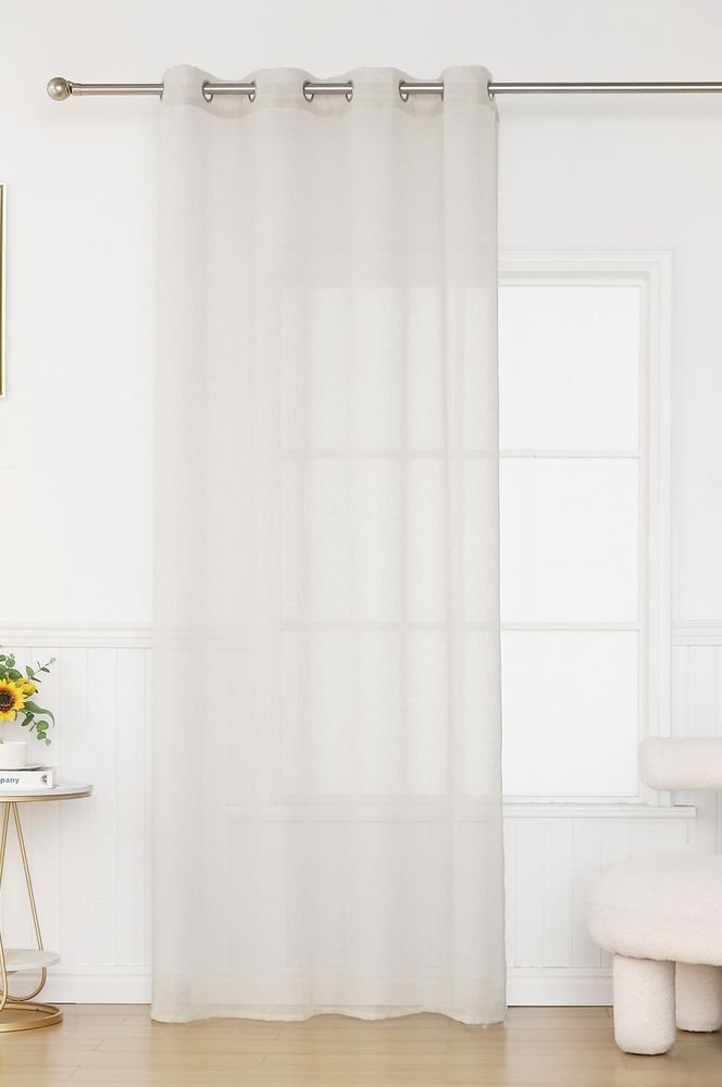 ΚΟΥΡΤΙΝΑ ΜΕ ΤΡΟΥΚΣ ΒΙΟΚΑΡΠΕΤ SERAINA B11-02 ΥΠΟΛΕΥΚΟ 140X285CM BIOKARPET HOME