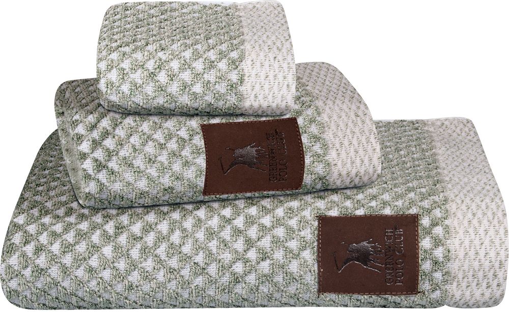 ΣΕΤ ΠΕΤΣΕΤΕΣ GREENWICH POLO CLUB 3050 ΕΚΡΟΥ/ΠΡΑΣΙΝΟ 3ΤΜΧ (30X50CM-50X100CM-70X140CM) GREENWICH POLO CLUB