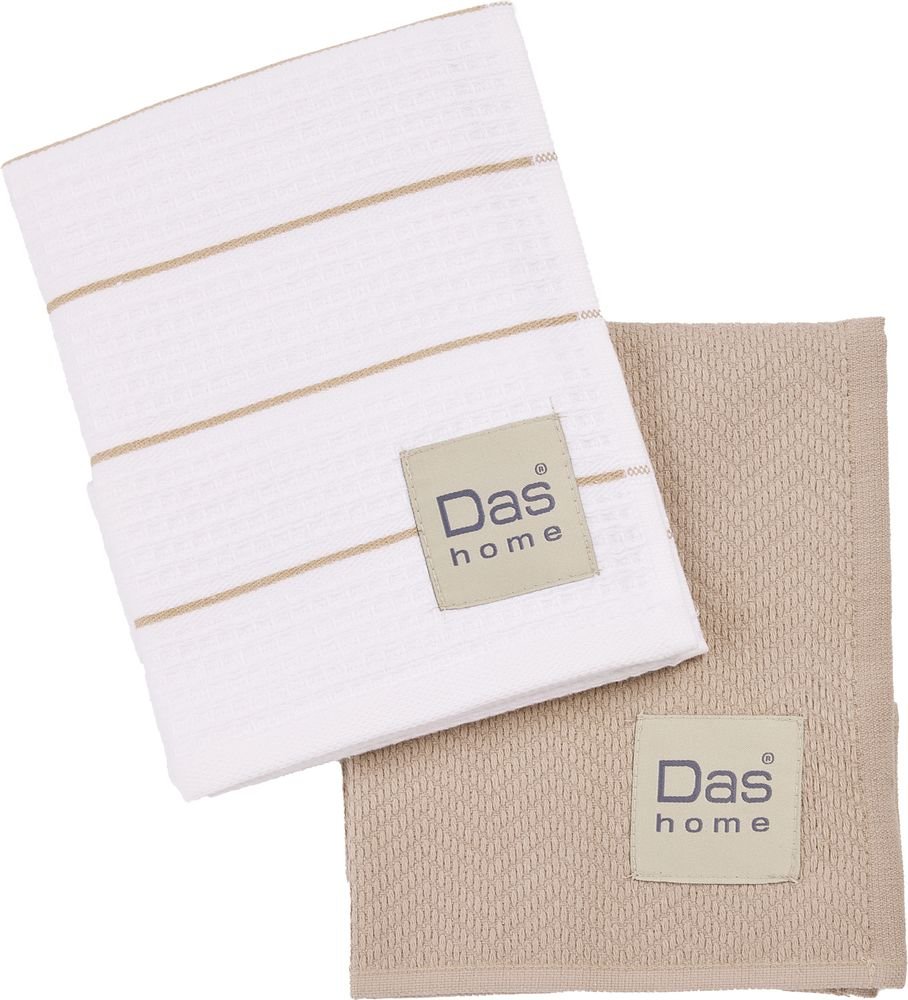 ΠΕΤΣΕΤΕΣ ΚΟΥΖΙΝΑΣ DAS HOME 0830 TAUPE/WHITE 2ΤΜΧ 30Χ50CM DAS HOME