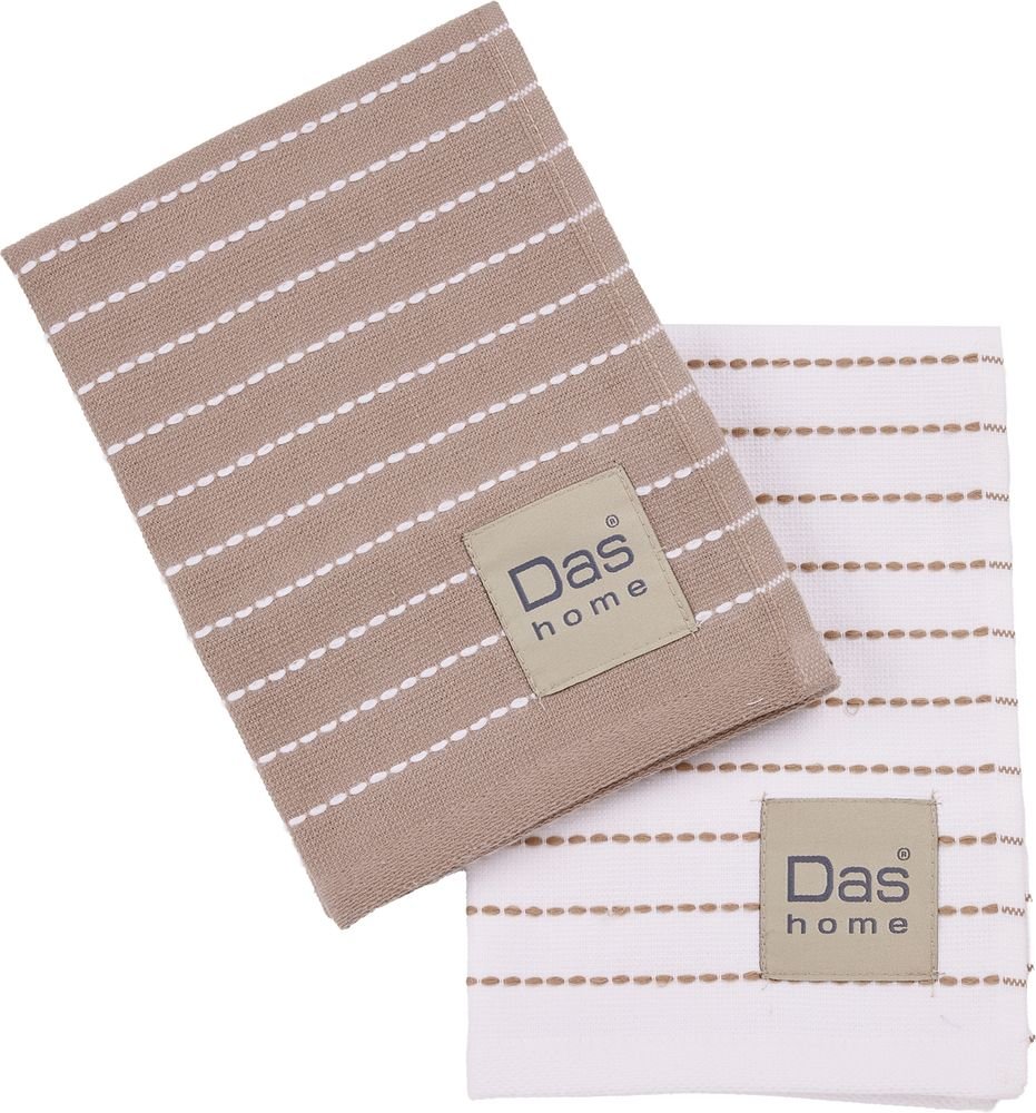 ΠΕΤΣΕΤΕΣ ΚΟΥΖΙΝΑΣ DAS HOME 0825 TAUPE/WHITE 2ΤΜΧ 30Χ50CM DAS HOME