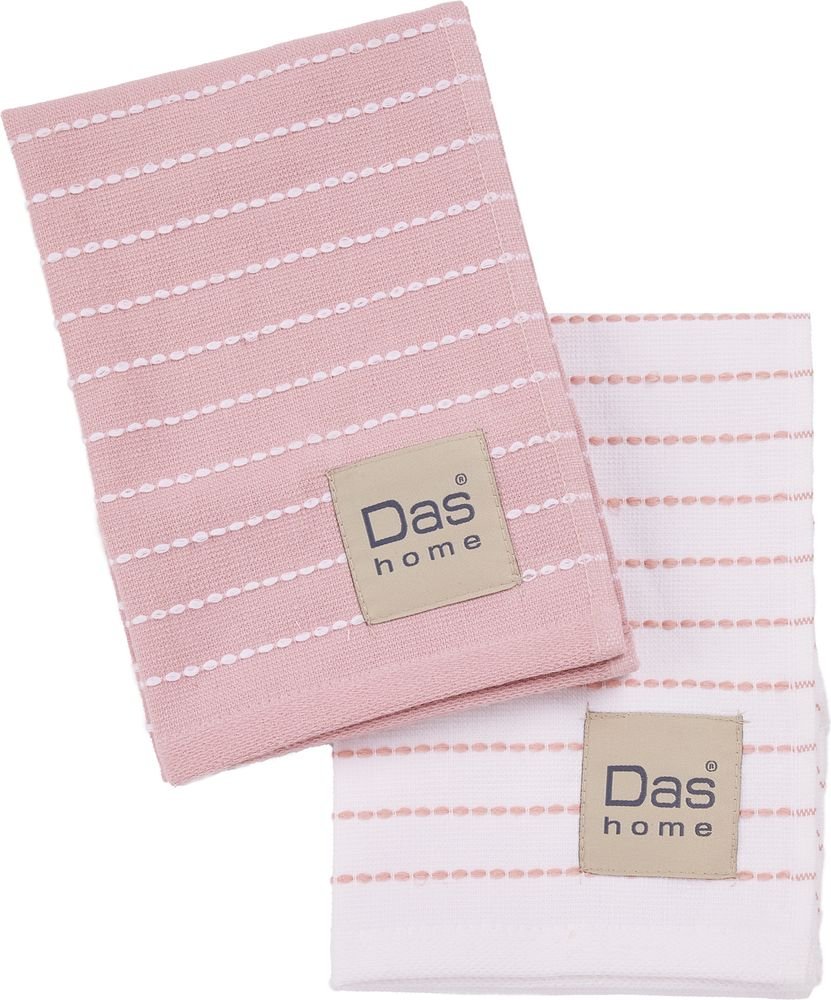 ΠΕΤΣΕΤΕΣ ΚΟΥΖΙΝΑΣ DAS HOME 0823 PINK/WHITE 2ΤΜΧ 30Χ50CM