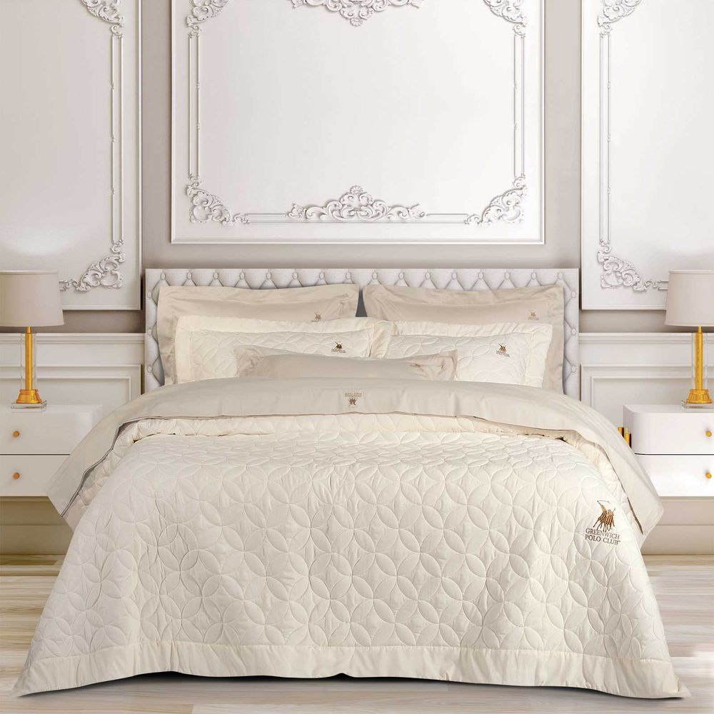 ΚΟΥΒΕΡΛΙ KING SIZE GREENWICH POLO CLUB CLASSIC 2358 ECRU 240Χ250CM GREENWICH POLO CLUB