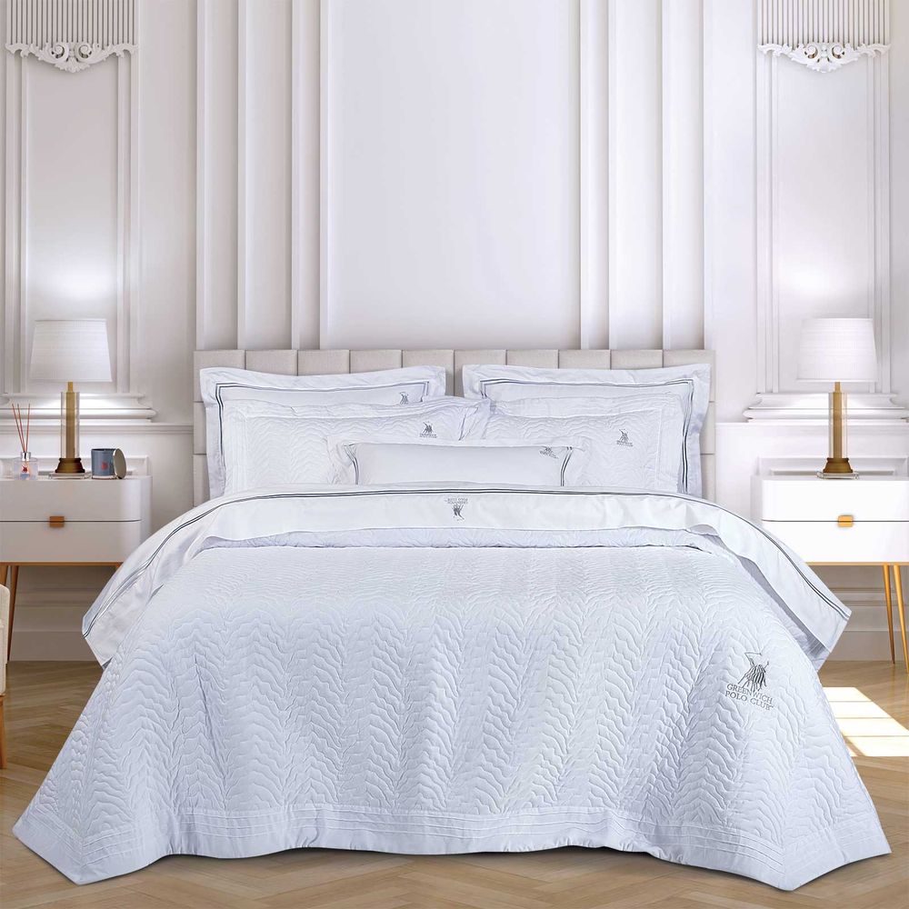 ΚΟΥΒΕΡΛΙ KING SIZE GREENWICH POLO CLUB CLASSIC 2351 WHITE 240Χ250CM GREENWICH POLO CLUB