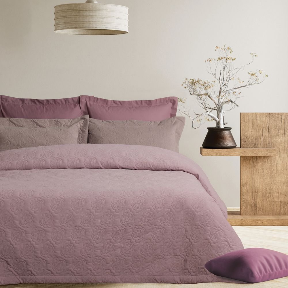 DAS HOME ΚΟΥΒΕΡΛΙ KING SIZE DAS HOME HAPPY 0289 LILAC (240X250CM)