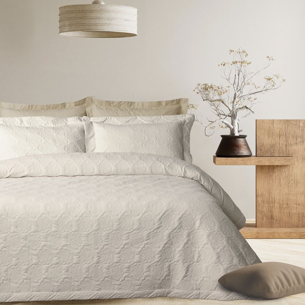 ΚΟΥΒΕΡΛΙ KING SIZE DAS HOME HAPPY 0288 WHITE (240X250CM) DAS HOME