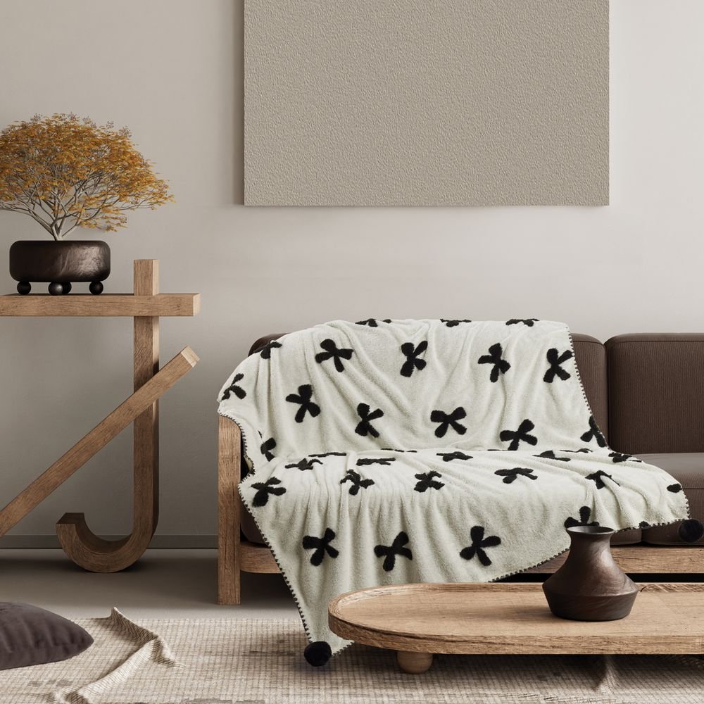 DAS HOME ΚΟΥΒΕΡΤΑ ΚΑΝΑΠΕ DAS HOME JACQUARD FLEECE 1382 BEIGE (130X170CM)