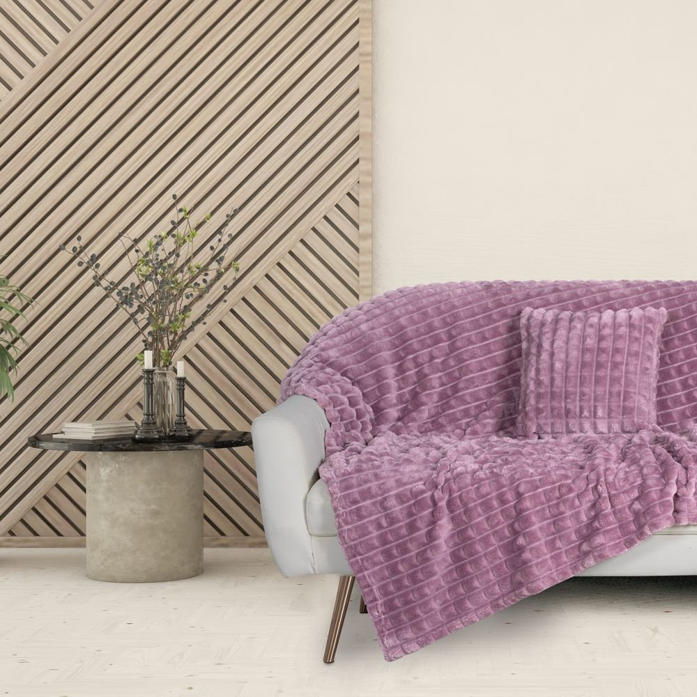 ΚΟΥΒΕΡΤΑ ΚΑΝΑΠΕ DAS HOME FLEECE 1358 DUSTY PURPLE (130X170CM) DAS HOME