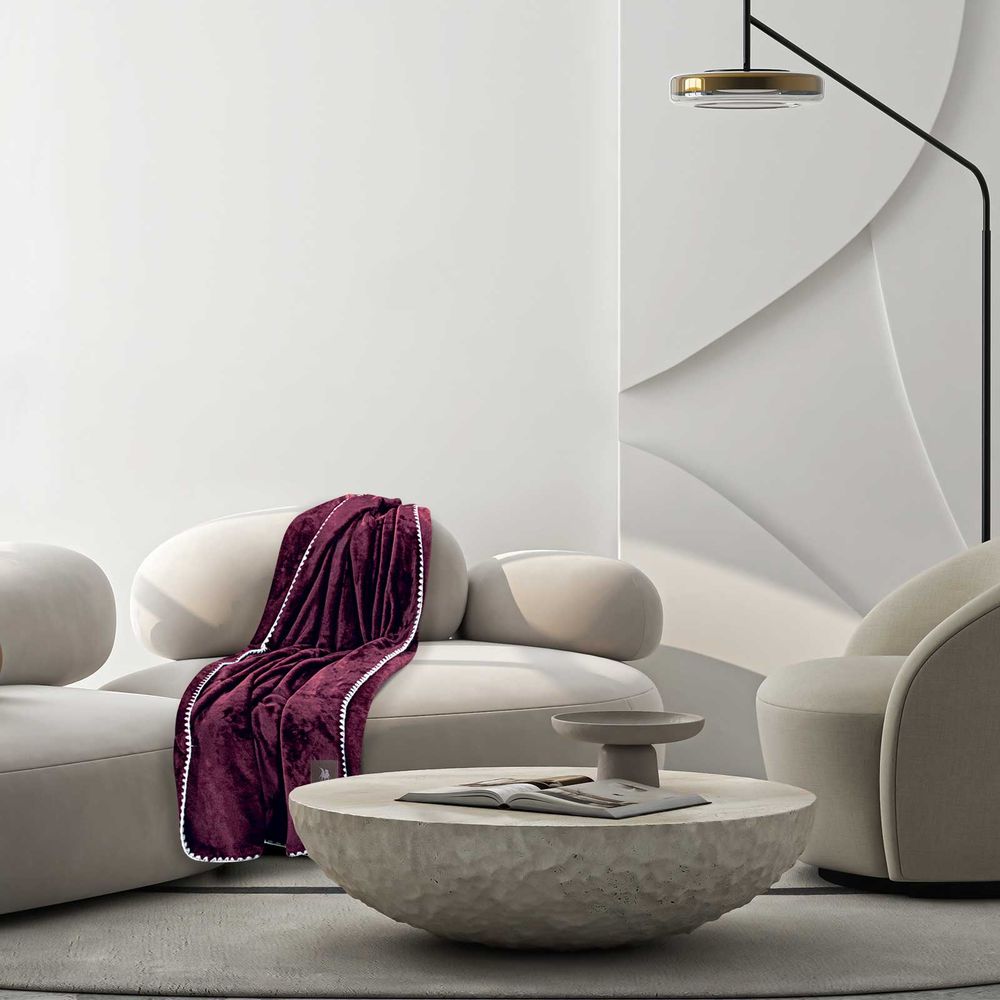 ΚΟΥΒΕΡΤΑ ΚΑΝΑΠΕ GREENWICH POLO CLUB FLEECE 4440 BORDEAUX (130X170CM)