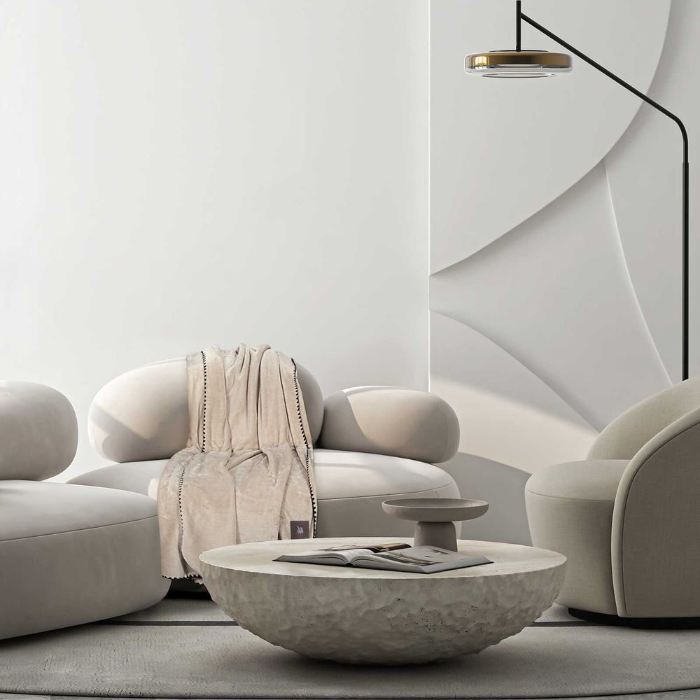 ΚΟΥΒΕΡΤΑ ΚΑΝΑΠΕ GREENWICH POLO CLUB FLEECE 4438 BEIGE (130X170CM)