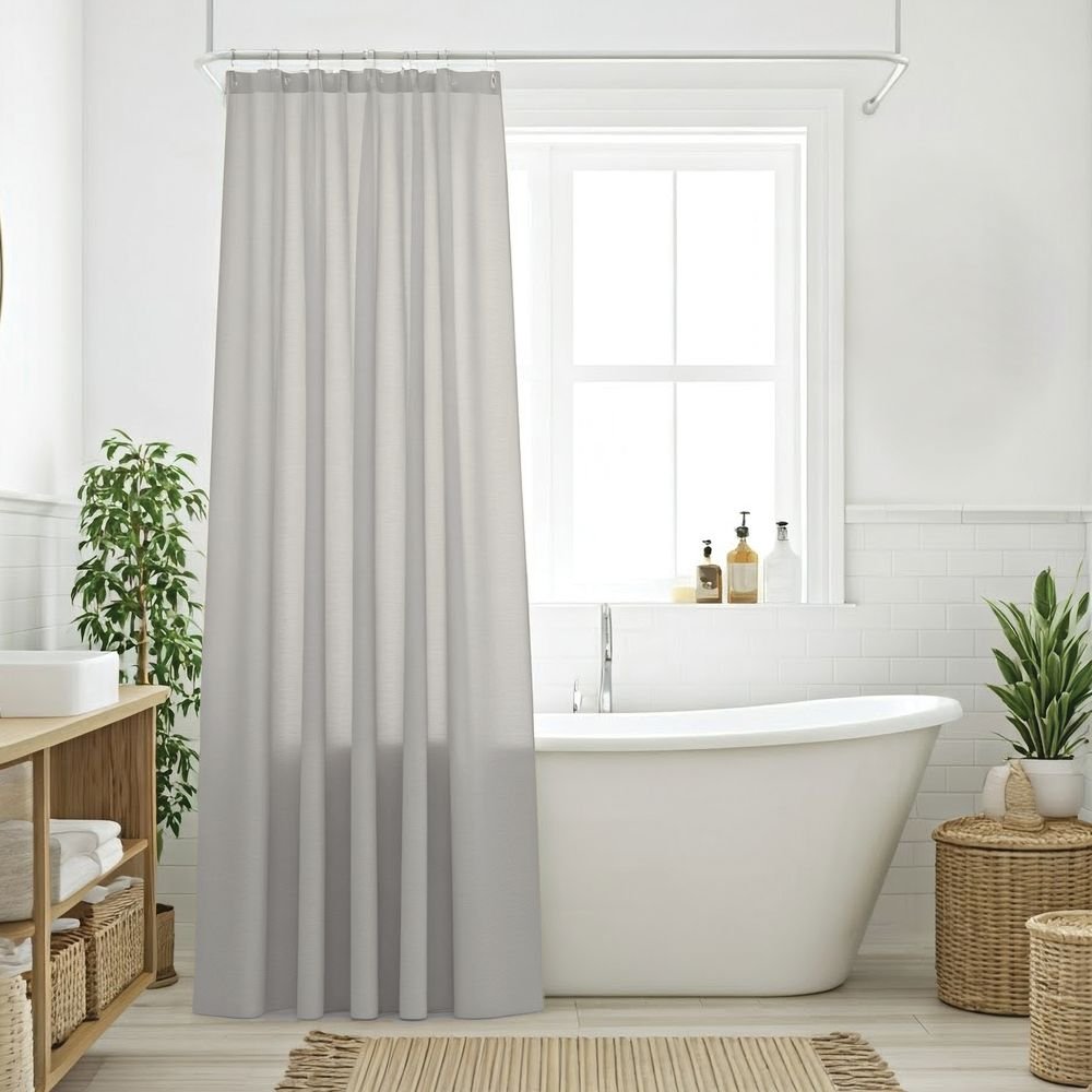 DAS HOME ΚΟΥΡΤΙΝΑ ΜΠΑΝΙΟΥ DAS HOME 0805 GREY(200X180CM)