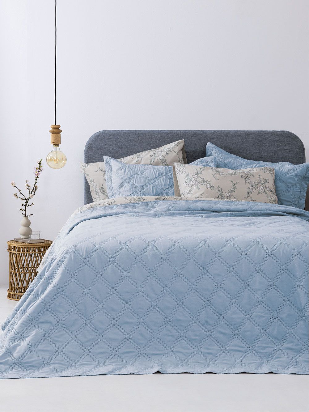 ΠΑΛΑΜΑΙΚΗ ΣΕΤ ΚΟΥΒΕΡΛΙ ΥΠΕΡΔΙΠΛΟ PALAMAIKI HOME IFIGENEIA DENIM 3ΤΜΧ (220X240CM)