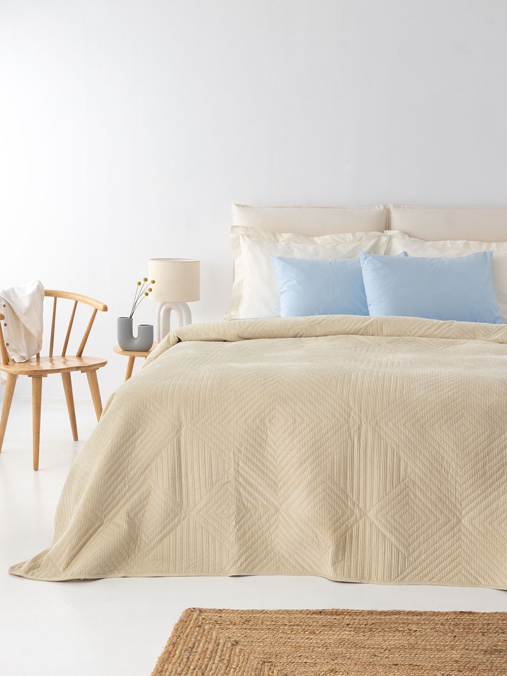 ΠΑΛΑΜΑΙΚΗ ΚΟΥΒΕΡΛΙ ΥΠΕΡΔΙΠΛΟ PALAMAIKI HOME IDIZZA VANILLA (220X240CM)