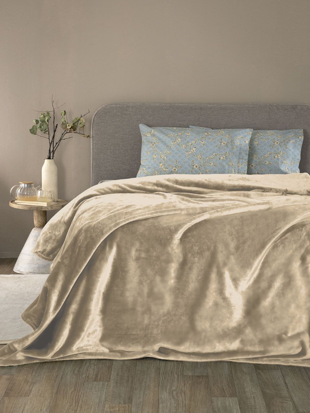 ΠΑΛΑΜΑΙΚΗ ΚΟΥΒΕΡΤΑ ΥΠΕΡΔΙΠΛΗ PALAMAIKI HOME LUCY FOG (220X240CM)