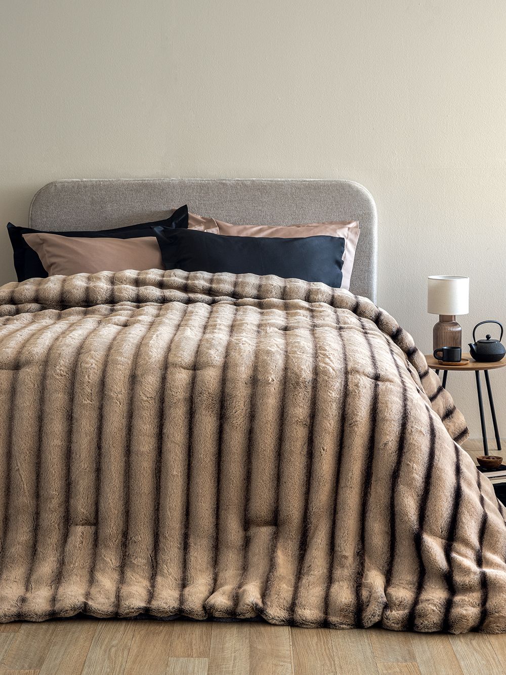 ΚΟΥΒΕΡΤΟΠΑΠΛΩΜΑ ΥΠΕΡΔΙΠΛΟ PALAMAIKI HOME CATE BEIGE 230X250CM ΠΑΛΑΜΑΙΚΗ