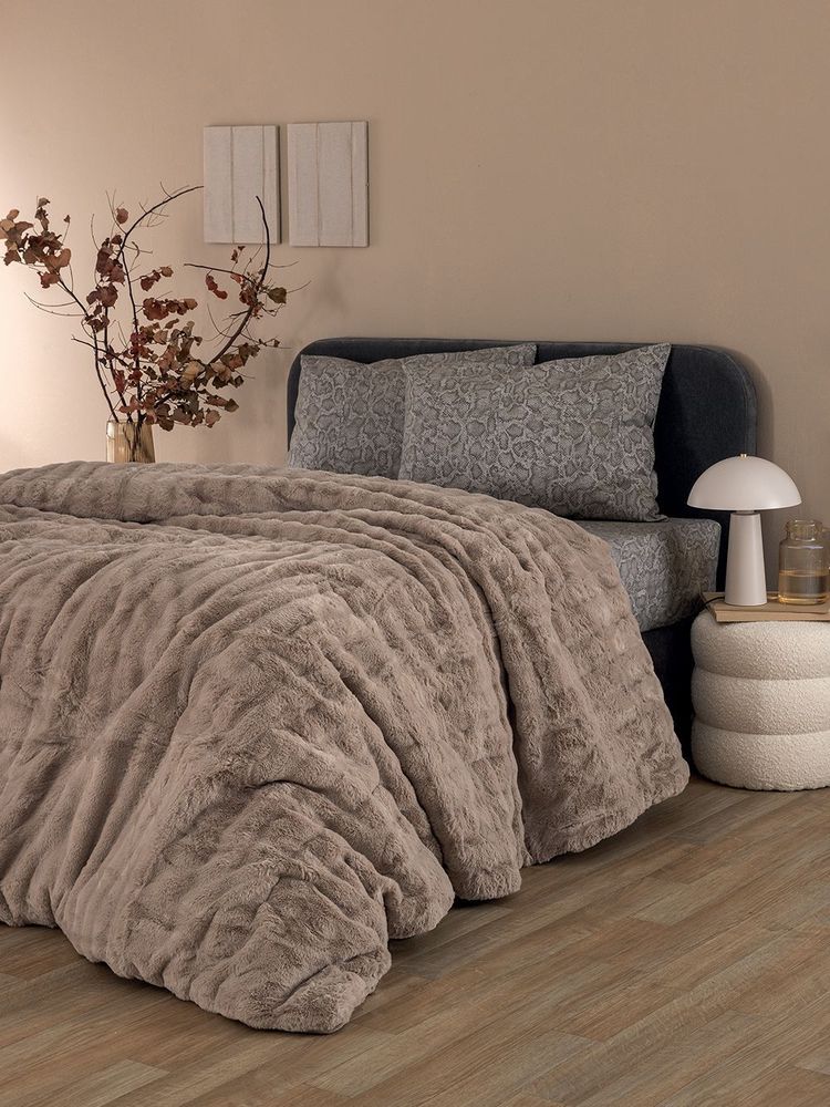 ΚΟΥΒΕΡΤΟΠΑΠΛΩΜΑ ΥΠΕΡΔΙΠΛΟ PALAMAIKI HOME EMBER BEIGE 220X240CM ΠΑΛΑΜΑΙΚΗ