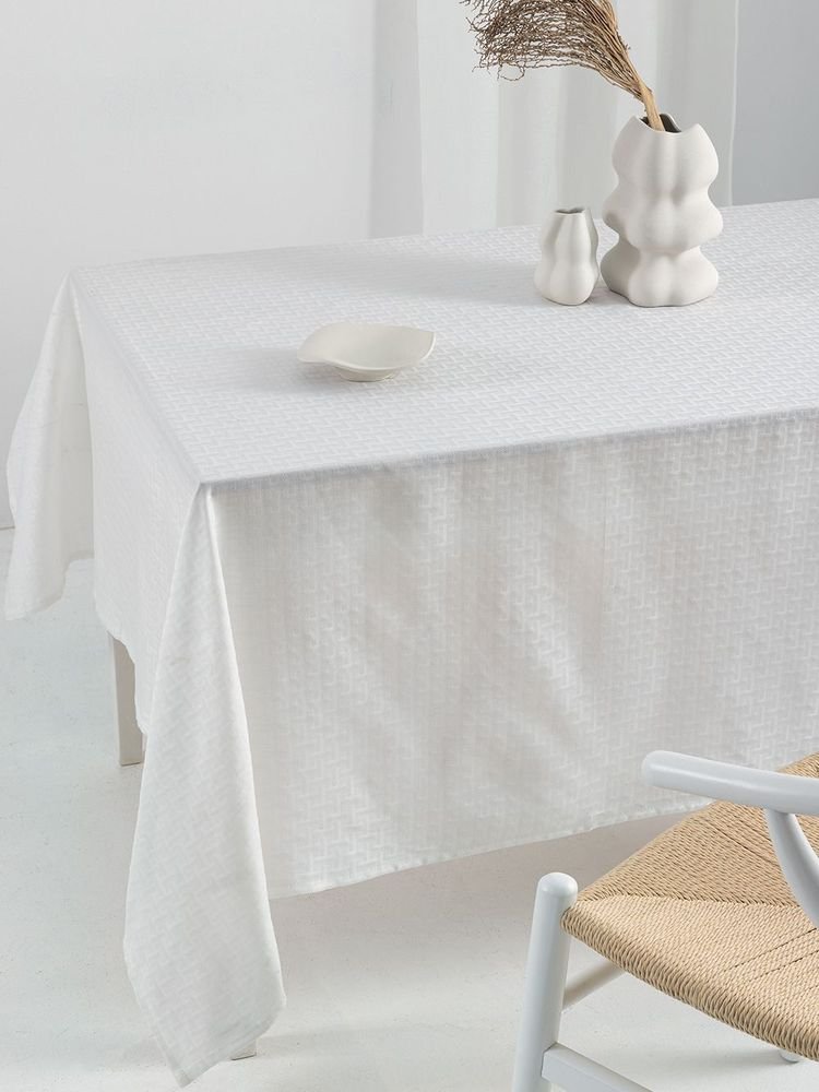 ΠΑΛΑΜΑΙΚΗ ΤΡΑΠΕΖΟΜΑΝΤΗΛΟ PALAMAIKI HOME FORMAL DINNER MILLY WHITE 175X320CM