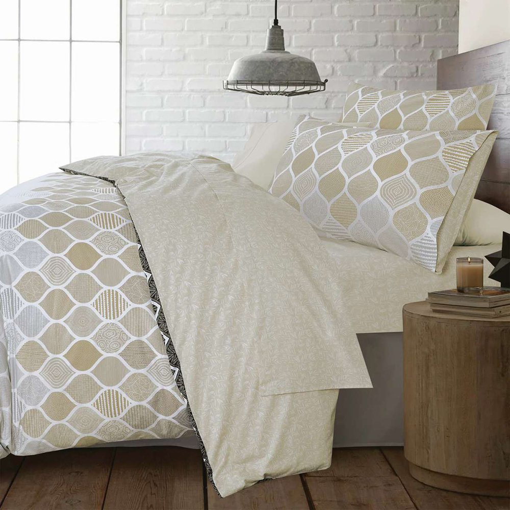 ΣΕΤ ΣΕΝΤΟΝΙΑ ΥΠΕΡΔΙΠΛΑ ESPREE GEO BEIGE 4ΤΜΧ 240X270CM