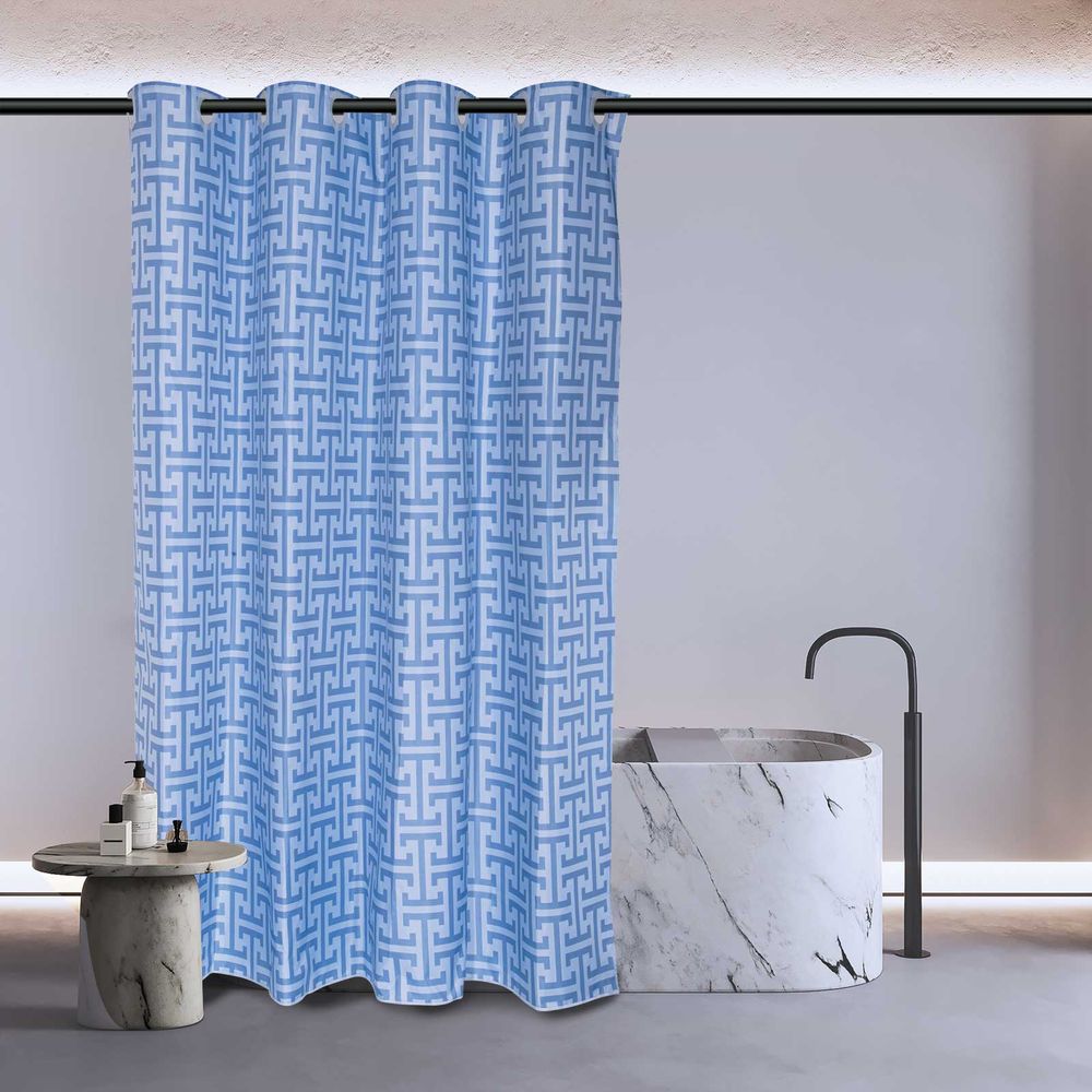 ΚΟΥΡΤΙΝΑ ΜΠΑΝΙΟΥ GREENWICH POLO CLUB 3119 DUSTY BLUE (180Χ200CM) DAS HOME