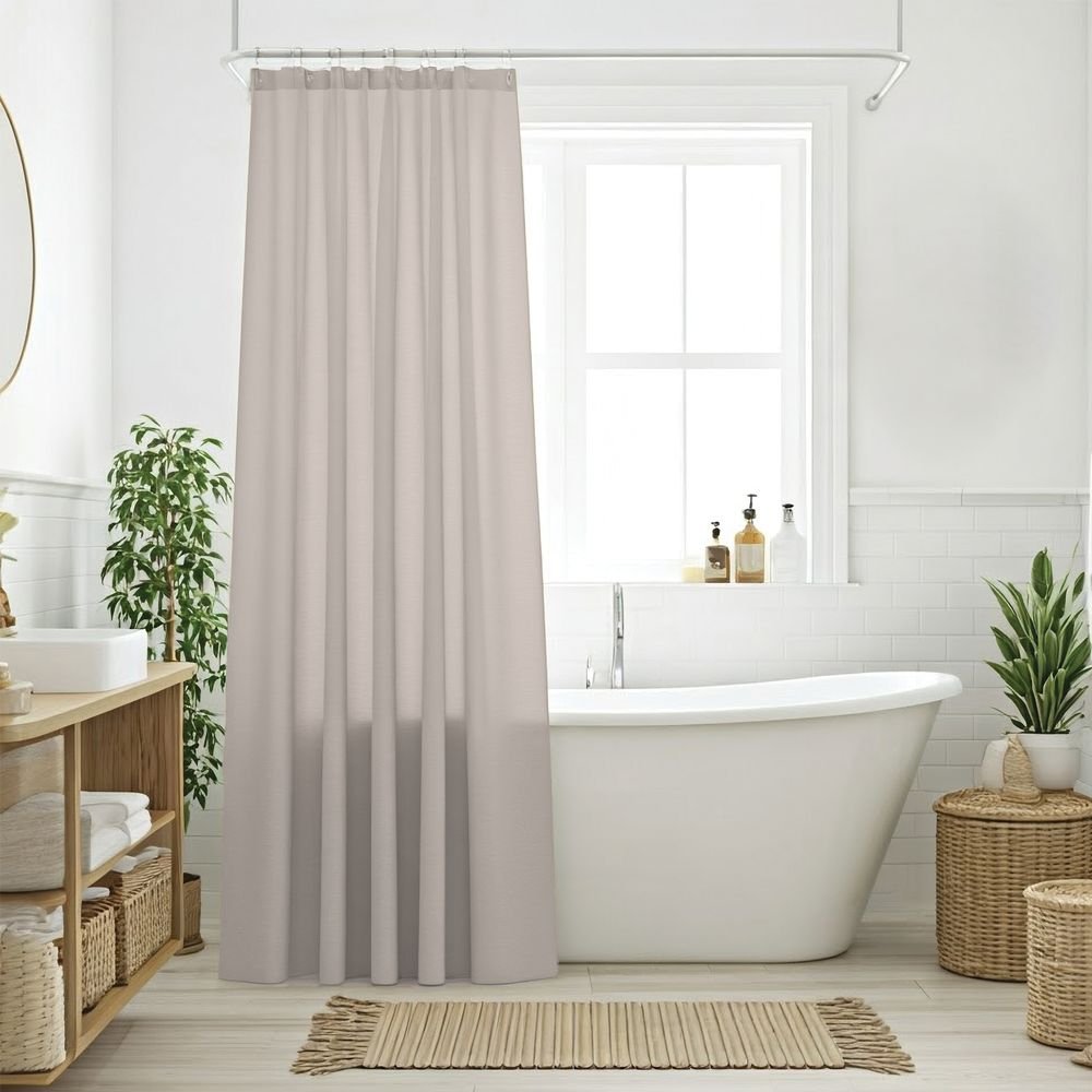 ΚΟΥΡΤΙΝΑ ΜΠΑΝΙΟΥ DAS HOME 0808 TAUPE (180X240CM) DAS HOME
