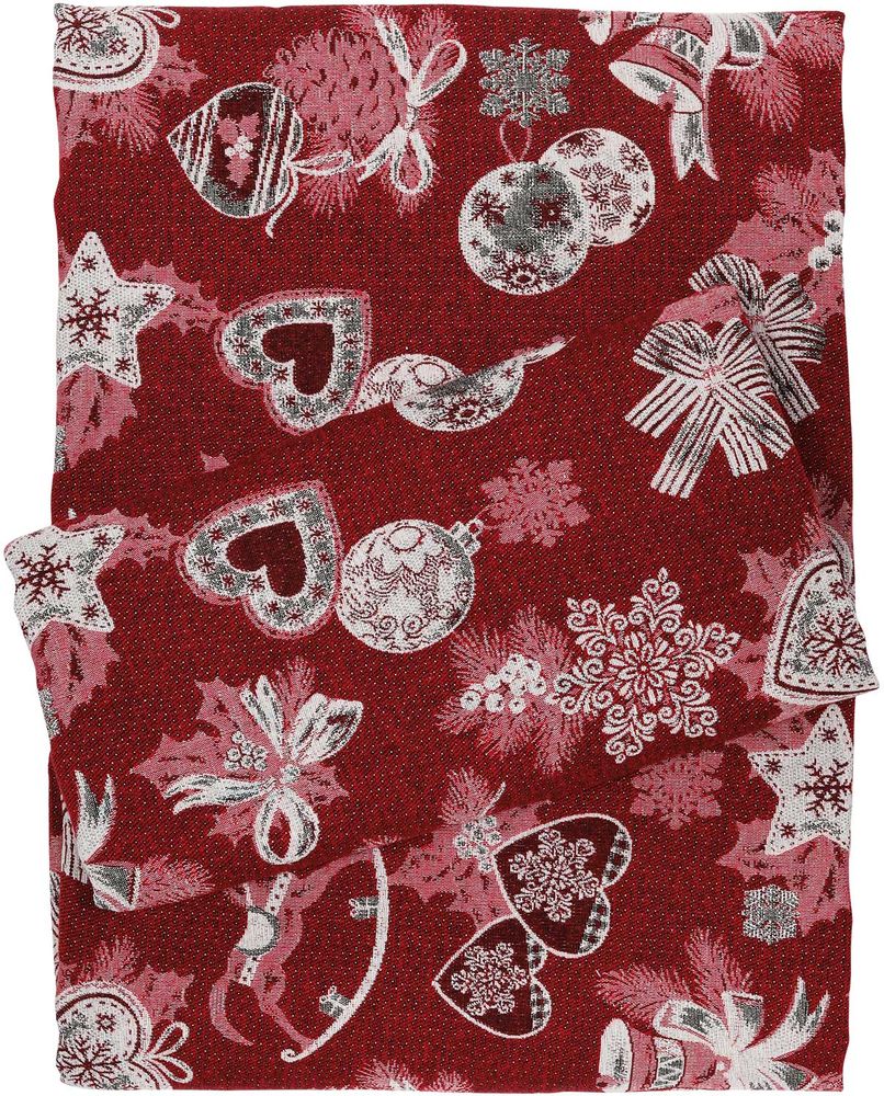 ΧΡΙΣΤΟΥΓΕΝΝΙΑΤΙΚΟ ΤΡΑΠΕΖΟΜΑΝΤΗΛΟ DAS HOME 0626 ΚΟΚΚΙΝΟ/ΜΠΕΖ 140Χ180CM DAS HOME