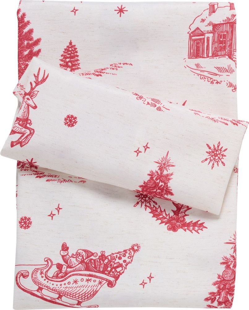 DAS HOME ΧΡΙΣΤΟΥΓΕΝΝΙΑΤΙΚO RUNNER DAS HOME 0772 ECRU/RED 45X140CM