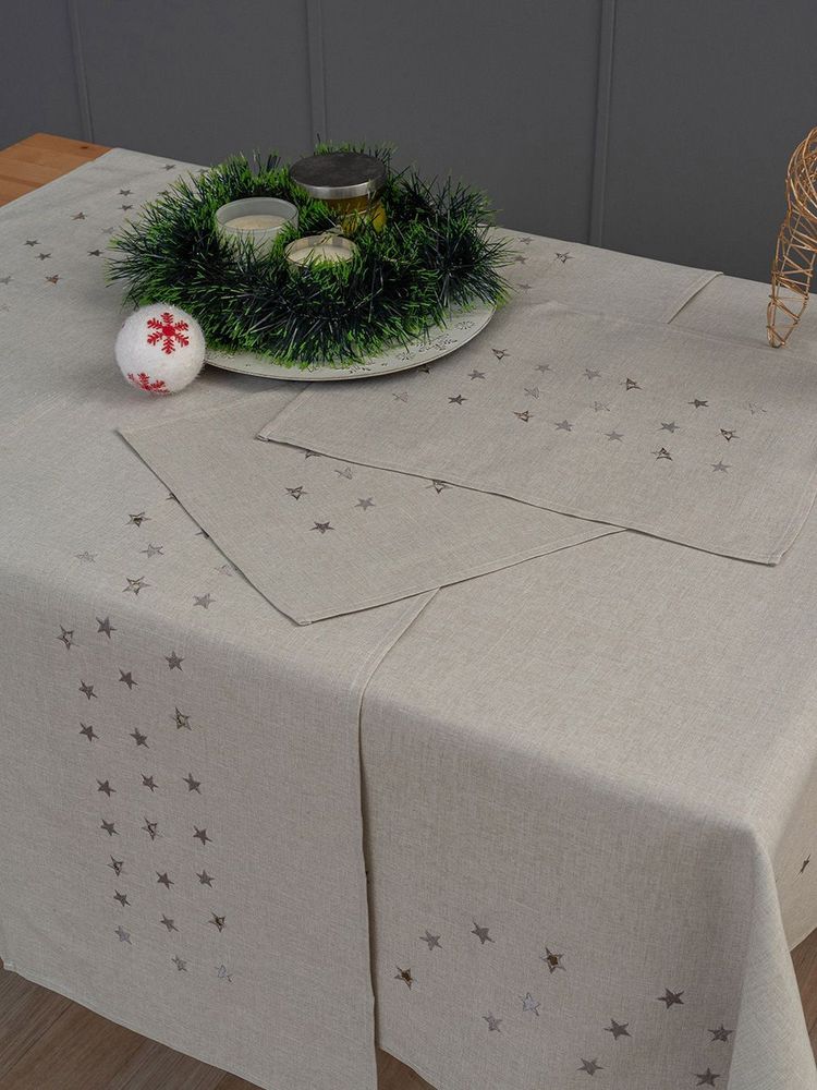 ΠΑΛΑΜΑΙΚΗ ΤΡΑΠΕΖΟΜΑΝΤΗΛΟ PALAMAIKI HOME CHRISTMAS COLLECTION CD02 GREY 140X140CM