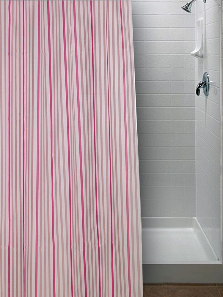 ΚΟΥΡΤΙΝΑ ΜΠΑΝΙΟΥ PALAMAIKI HOME STRIPE PINK (180Χ200CM) ΠΑΛΑΜΑΙΚΗ