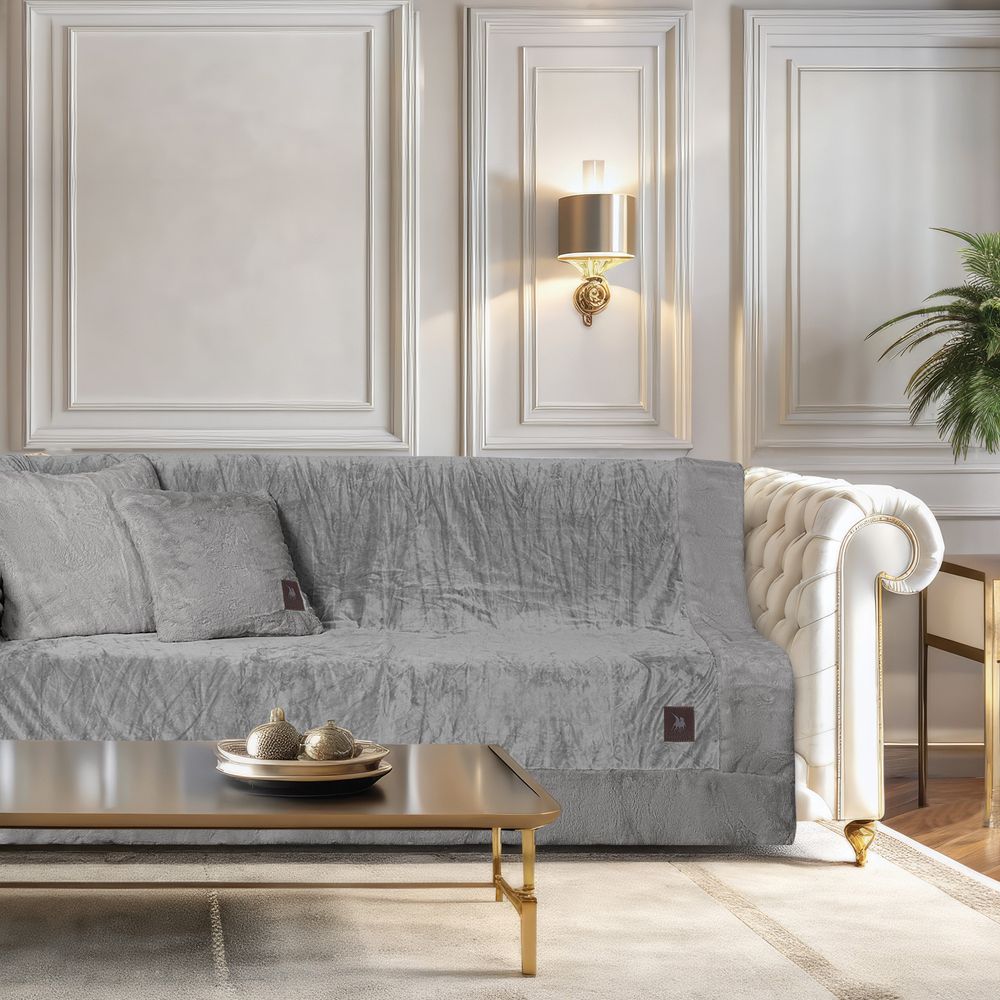 ΡΙΧΤΑΡΙ ΤΡΙΘΕΣΙΟ GREENWICH POLO CLUB VELVET PREMIUM 3970 GREY 180Χ300CM