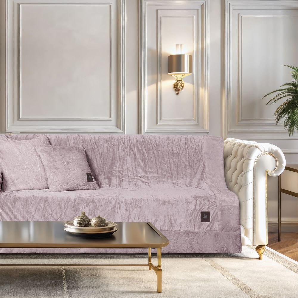 Ριχτάρι Velvet-Faux Fur Διθέσιος 180x250εκ. Premium 3969 Nude Greenwich Polo Club (Ύφασμα: Βελούδο, Χρώμα: Nude) - Greenwich Polo Club - 206182503969