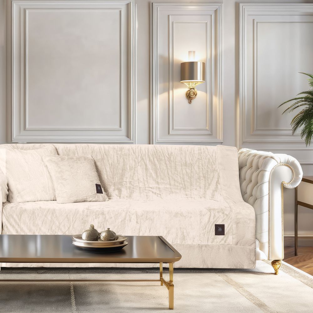 ΡΙΧΤΑΡΙ ΤΡΙΘΕΣΙΟ GREENWICH POLO CLUB VELVET PREMIUM 3968 IVORY 180Χ300CM GREENWICH POLO CLUB
