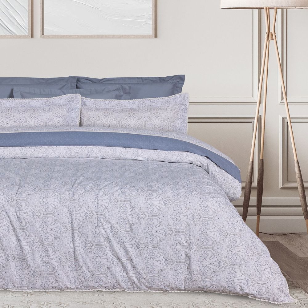 ΚΟΥΒΕΡΛΙ KING SIZE DAS HOME PRESTIGE 1693 BLUE/GREY (230X250CM) DAS HOME