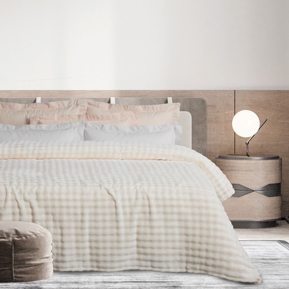 ΚΟΥΒΕΡΤΑ KING SIZE DAS HOME BUBBLE FLEECE 1369 IVORY (240X260CM) DAS HOME