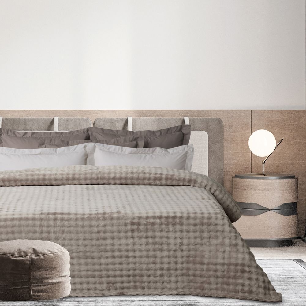 ΚΟΥΒΕΡΤΑ KING SIZE DAS HOME BUBBLE FLEECE 1370 TAUPE (240X260CM) DAS HOME