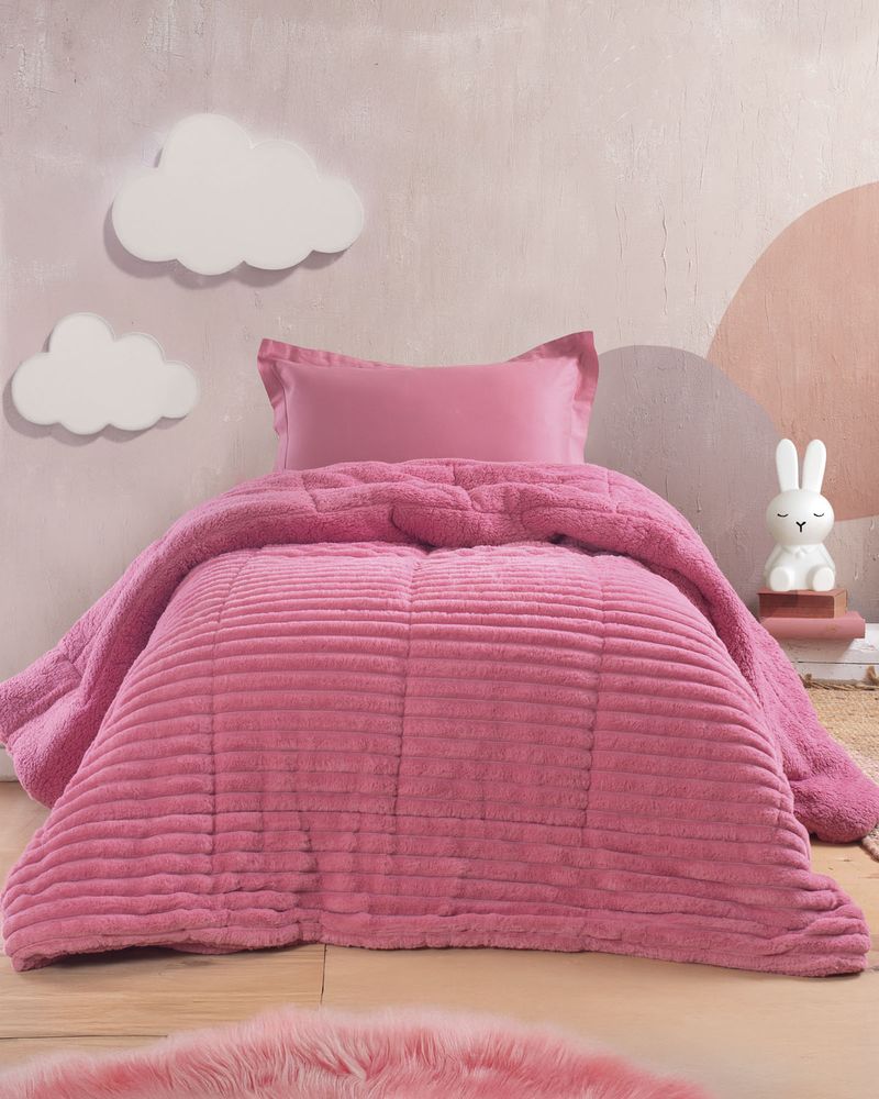 ΚΟΥΒΕΡΤΟΠΑΠΛΩΜΑ ΗΜΙΔΙΠΛΟ RYTHMOS BUTTER ΡΟΖ 160X220CM RYTHMOS