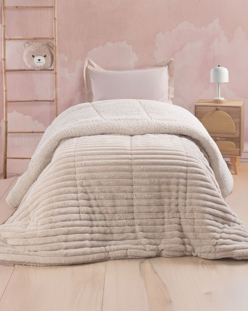 ΚΟΥΒΕΡΤΟΠΑΠΛΩΜΑ ΗΜΙΔΙΠΛΟ RYTHMOS BUTTER ΕΚΡΟΥ 160X220CM RYTHMOS