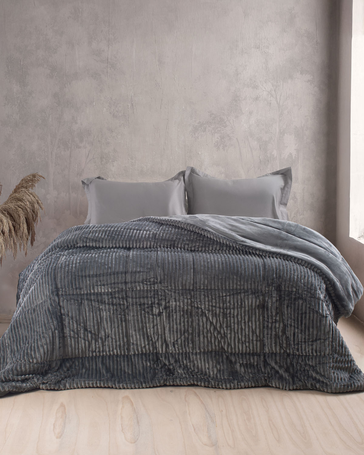 ΚΟΥΒΕΡΤΟΠΑΠΛΩΜΑ ΗΜΙΔΙΠΛΟ RYTHMOS ETOILE ΓΚΡΙ 160X220CM