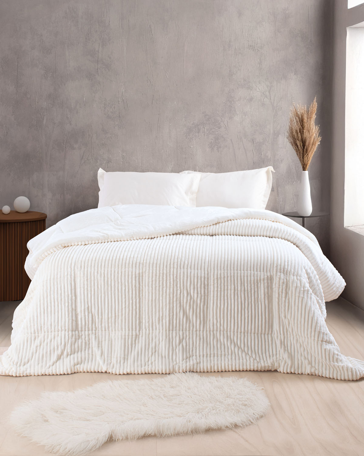 ΚΟΥΒΕΡΤΟΠΑΠΛΩΜΑ ΗΜΙΔΙΠΛΟ RYTHMOS ETOILE ΛΕΥΚΟ 160X220CM RYTHMOS