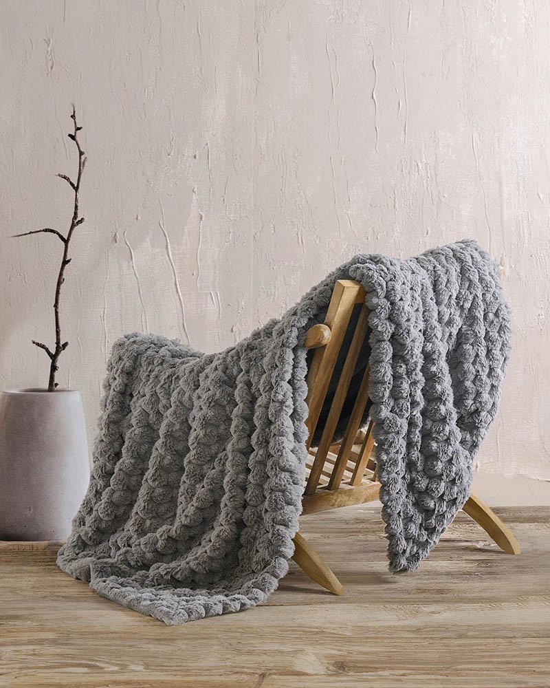 RYTHMOS ΚΟΥΒΕΡΤΑ KANAΠΕ RYTHMOS BELLA ΓΚΡΙ 130X180CM