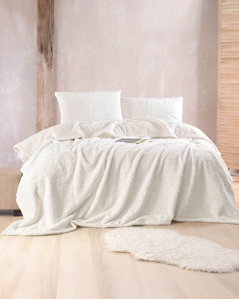 ΣΕΤ ΚΟΥΒΕΡΤΑ ΥΠΕΡΔΙΠΛΗ RYTHMOS BLISS ΛΕΥΚΟ 220X240CM 3ΤΜΧ