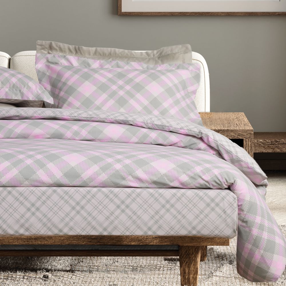 ΣΕΝΤΟΝΙΑ ΥΠΕΡΔΙΠΛΑ DAS HOME CASUAL 5436 MINT/PINK ΣΕΤ 4ΤΜΧ (240X260CM) DAS HOME