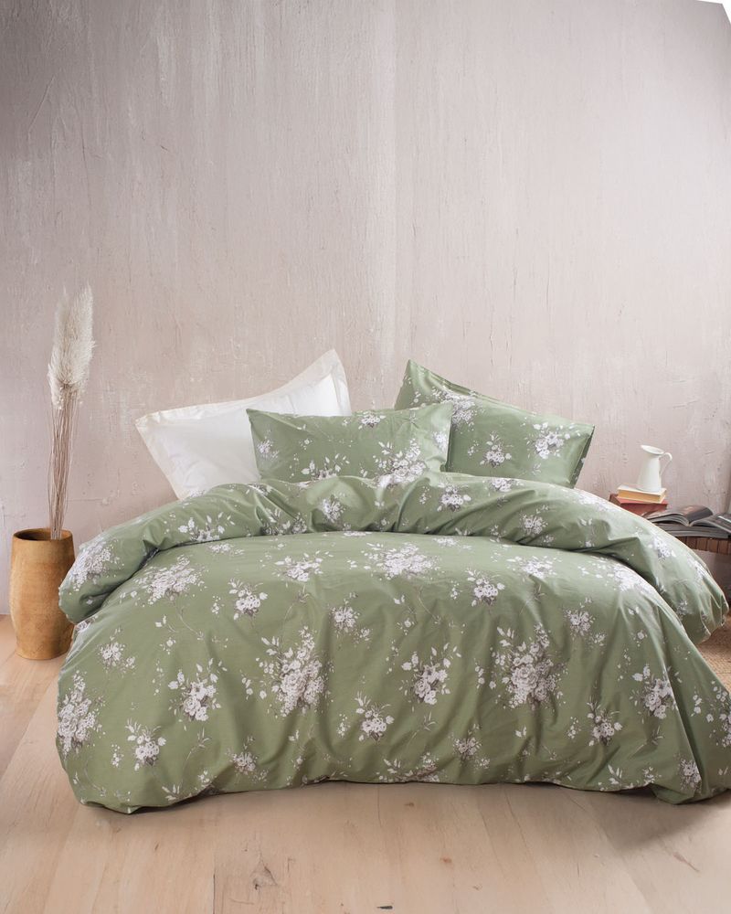 ΣΕΤ ΣΕΝΤΟΝΙΑ ΥΠΕΡΔΙΠΛΑ RYTHMOS LINIE ΠΡΑΣΙΝΟ 230X270CM RYTHMOS