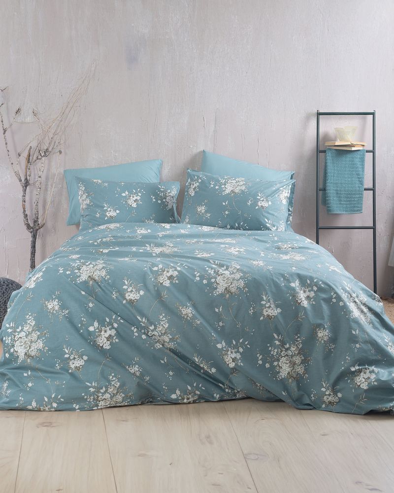 ΣΕΤ ΣΕΝΤΟΝΙΑ ΥΠΕΡΔΙΠΛΑ RYTHMOS LINIE ΜΠΛΕ 230X270CM