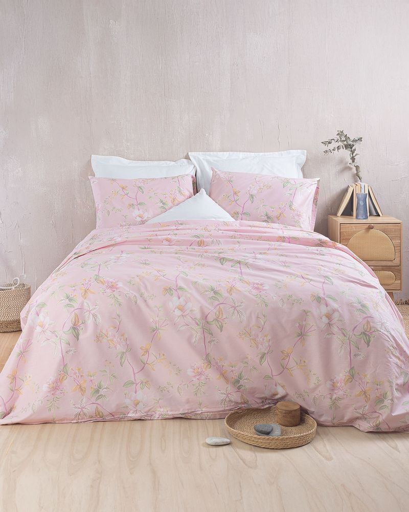 RYTHMOS ΣΕΤ ΣΕΝΤΟΝΙΑ ΥΠΕΡΔΙΠΛΑ RYTHMOS BENETITA ΡΟΖ 230X260CM