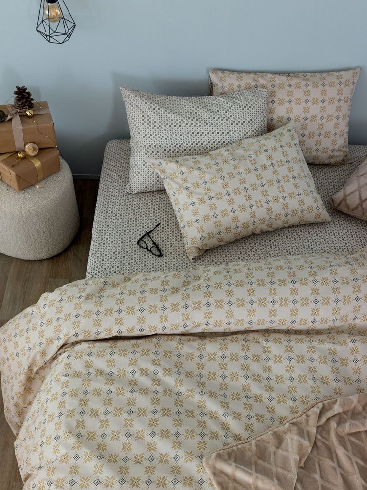 ΣΕΤ ΠΑΠΛΩΜΑΤΟΘΗΚΗ ΥΠΕΡΔΙΠΛΗ PALAMAIKI HOME FASHION LIFE FL6254 ΜΠΕΖ (240 X 250 CM)