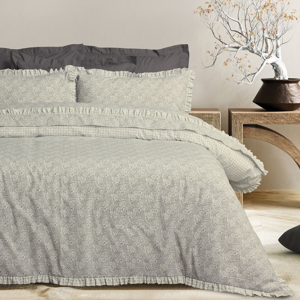 ΣΕΤ ΣΕΝΤΟΝΙΑ KING SIZE DAS HOME DAILY 3180 ΜΠΕΖ/ΜΑΥΡΟ 4ΤΜΧ (260X280CM) DAS HOME