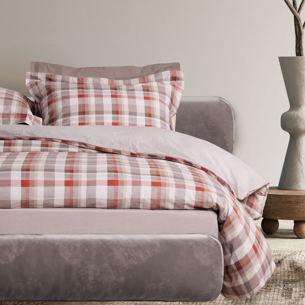 ΣΕΤ ΣΕΝΤΟΝΙΑ KING SIZE DAS HOME HAPPY 9690 ΓΚΡΙ/ΚΑΦΕ TAUPE 4ΤΜΧ (260X280CM) DAS HOME