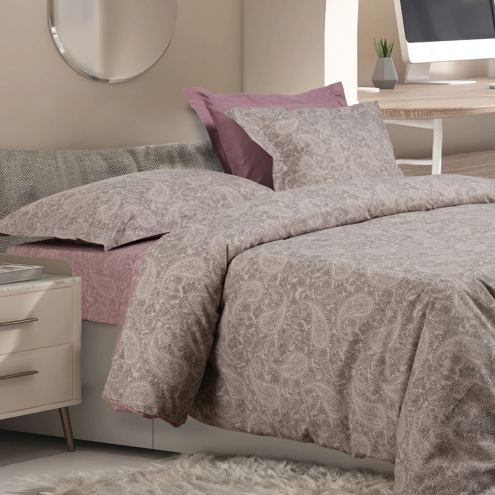 ΣΕΤ ΣΕΝΤΟΝΙΑ ΜΟΝΑ DAS HOME CASUAL 5438 ΓΚΡΙ/ΛΙΛΑ 3ΤΜΧ (170X260CM) DAS HOME