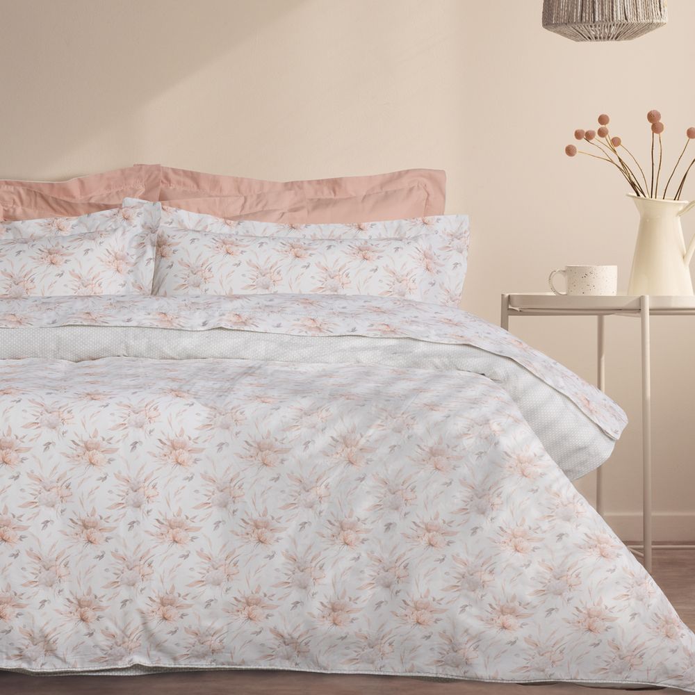 ΣΕΤ ΣΕΝΤΟΝΙΑ ΥΠΕΡΔΙΠΛΑ DAS HOME DAILY 3181 ΚΡΕΜ/ΓΚΡΙ 4ΤΜΧ (240X260CM) DAS HOME