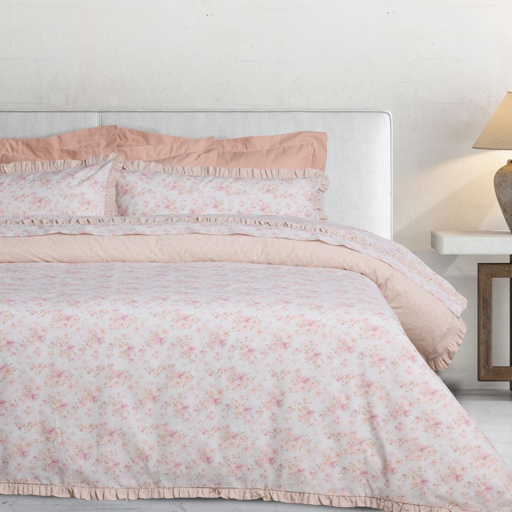 ΣΕΤ ΣΕΝΤΟΝΙΑ ΥΠΕΡΔΙΠΛΑ DAS HOME DAILY 3183 ΡΟΖ NUDE 4ΤΜΧ (240X260CM) DAS HOME