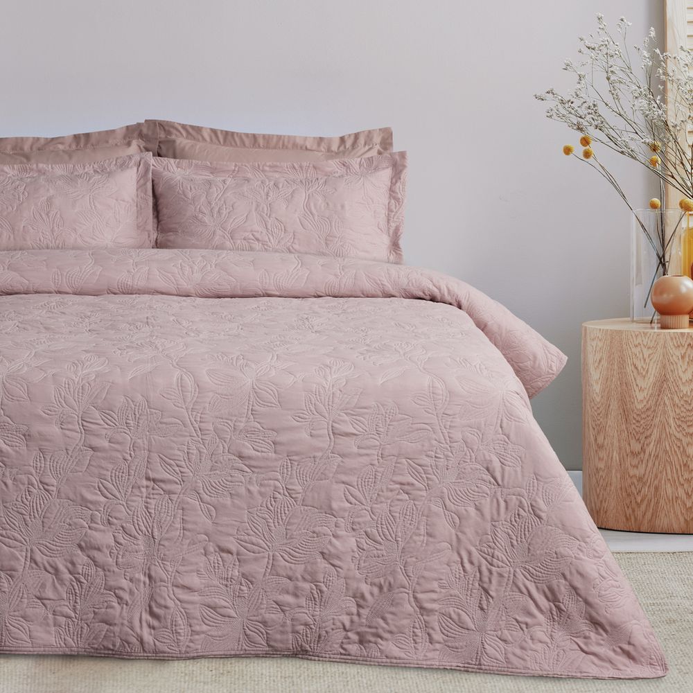 ΚΟΥΒΕΡΛΙ KING SIZE DAS HOME HAPPY 9660 ΡΟΖ NUDE (230X250CM) DAS HOME